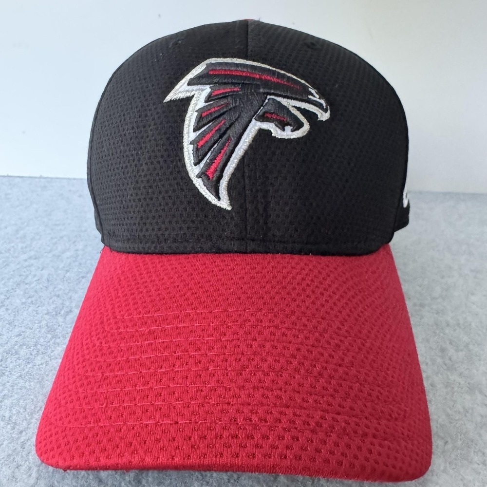 Atlanta Falcons Hat Fitted Mens Large Black Red NFL Football New Era 39THIRTY